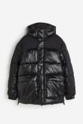H&M Oversized Puffer-Jacke Schwarz, Jacken in Größe L. Farbe: Black