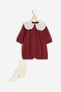 H&M 2-teiliges Baumwollset Dunkelrot/Weiß, Kleidung Sets in Größe 86. ...