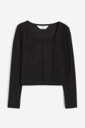 H&M Jerseyshirt mit Biesen Schwarz, T-Shirts & Tops in Größe 134/140. ...