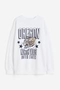 H&M Oversized Sweatshirt mit Motiv Weiß/Oregon, Sweatshirts in Größe M...