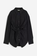 H&M Bluse mit Knotendetail Schwarz, Freizeithemden in Größe XS. Farbe:...