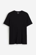 H&M T-Shirt in Pointellestrick, Regular Fit Schwarz Größe XS. Farbe: B...