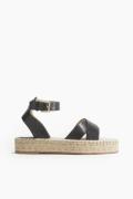 H&M Espadrille-Sandalen Schwarz in Größe 40. Farbe: Black