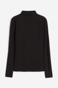 H&M Geripptes Top mit Turtleneck Schwarz, Tops in Größe M. Farbe: Blac...