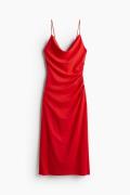 H&M Drapiertes Kleid mit Wasserfall-Ausschnitt Knallrot, Alltagskleide...