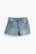 H&M Jeansshorts High Waist Helles Denimblau in Größe 36. Farbe: Light ...