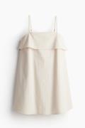 H&M Popelinekleid in A-Linie Hellbeige/Nadelstreifen, Alltagskleider G...