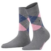 Burlington Covent Garden Mercerised Cotton Sock Grau/Rosa Gr 36/41 Dam...