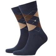 Burlington Edinburgh Wool Sock Blau/Braun Gr 40/46 Herren