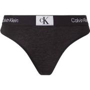 Calvin Klein 3P CK96 Cotton Thong Schwarz Baumwolle Small Damen