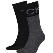 Calvin Klein 2P Colorblock Rib Socks Schwarz/Grau One Size Herren