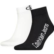 Calvin Klein 2P Quarter Logo Socks Schwarz/Weiß One Size Herren