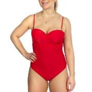 Calvin Klein Structured Bandeau One Piece Rot Small Damen