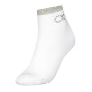 Calvin Klein Women Big Crystal Logo Short Sock Weiß One Size Damen