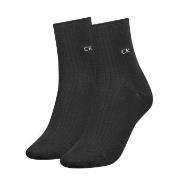 Calvin Klein 2P Women Short Roll Top Sock Schwarz One Size Damen