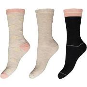 Decoy 3P Cotton Socks Beige Strl 37/41 Damen