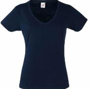 Fruit of the Loom Lady Fit Valueweight V-neck T Dunkelblau Baumwolle L...