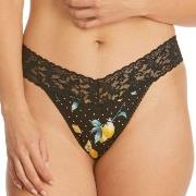 Hanky Panky Lemon Dot Original Rise Thong Schwarz gemustert Kunstseide...