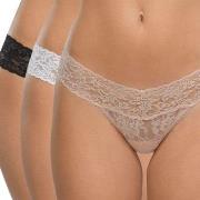 Hanky Panky 3P Low Rise Lace Thong Schwarz/Weiß Nylon One Size Damen