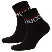 HUGO 2P Label Rib Short Socks Schwarz Gr 39/42