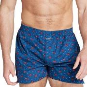 Jockey Woven Poplin Boxer Shorts Blau/Rot Baumwolle Small Herren