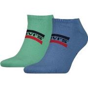 Levis 2P Sportswear Logo Low Cut Sock Blau/Grün Gr 39/42