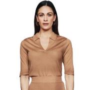 Pierre Robert X Jenny Skavlan Wool Pique Top Kamel Small Damen