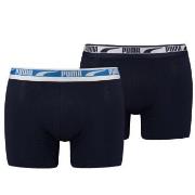 Puma 2P Men Multi Logo Boxer Schwarz/Blau Baumwolle Medium Herren