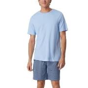 Schiesser Fine Interlock Short Pyjamas Hellblau Baumwolle 46 Herren