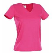 Stedman Classic V-Neck Women T-shirt Rosa Baumwolle Small Damen