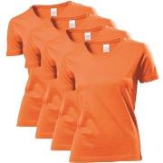 Stedman 4P Classic Women T-shirt Orange Baumwolle Small Damen