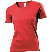 Stedman Classic Women T-shirt Rot Baumwolle Small Damen