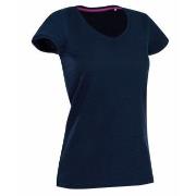 Stedman Megan V-neck Marine ringgesponnene Baumwolle Small Damen