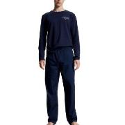 Tommy Hilfiger Long Sleeve Woven Pyjama Set Marine Baumwolle Small Her...