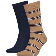 Tommy Hilfiger 2P Men Tommy Stripe OC Sock Blau/Braun Gr 39/42 Herren