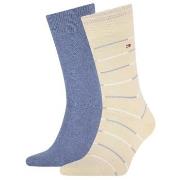 Tommy Hilfiger 2P Men Tommy Stripe Socks Beige/Blau Gr 39/42 Herren