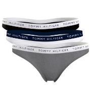 Tommy Hilfiger 3P Recycled Essentials Thong Schwarz/Grau Small Damen