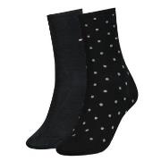 Tommy Hilfiger 2P Women Dot Sock Schwarz Gr 39/42 Damen