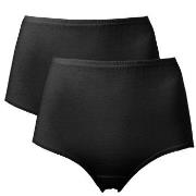 Trofe High Maxi Briefs 2P Schwarz Baumwolle Small Damen