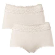 Trofe Lace Trimmed Maxi Briefs 2P Champagner Baumwolle Small Damen