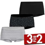 Björn Borg 3P Core Minishorts 1734 Schwarz/Grau Baumwolle Small Damen