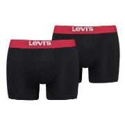 Levis 2P Men Solid Basic Boxer Brief Schwarz/Rot Baumwolle Medium Herr...