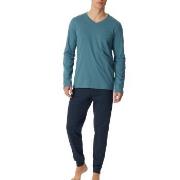 Schiesser Casual Essentials Long Sleeve Pyjamas Marine/Blau Baumwolle ...