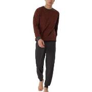 Schiesser Comfort Essentials Long Pyjamas Marine/Rot Baumwolle 50 Herr...