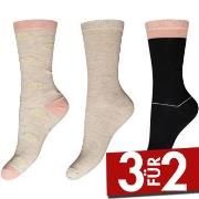 Decoy 3P Cotton Socks Beige Strl 37/41 Damen