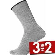 Egtved Wool No Elastic Rib Socks Grau Gr 45/48