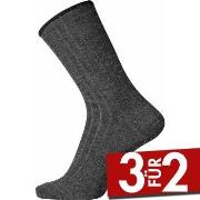 Egtved Wool No Elastic Rib Socks Dunkelgrau Gr 45/48