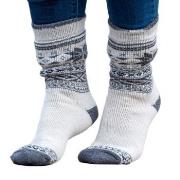 Trofe Knitted Patterned Wool Sock Weiß Gr 39/42 Damen