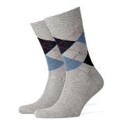 Burlington Manchester Mercerised Cotton Sock Blau Muster Gr 40/46 Herr...