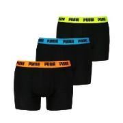 Puma 3P Men Everyday Boxer Schwarz/Orange Baumwolle Small Herren